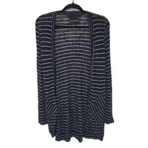 Harlowe & Graham Black White Stripe Cardigan